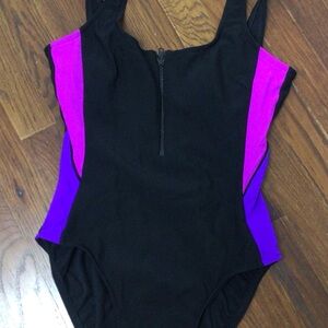 Vintage 90s color block one piece main stream swimsuit women’s 14